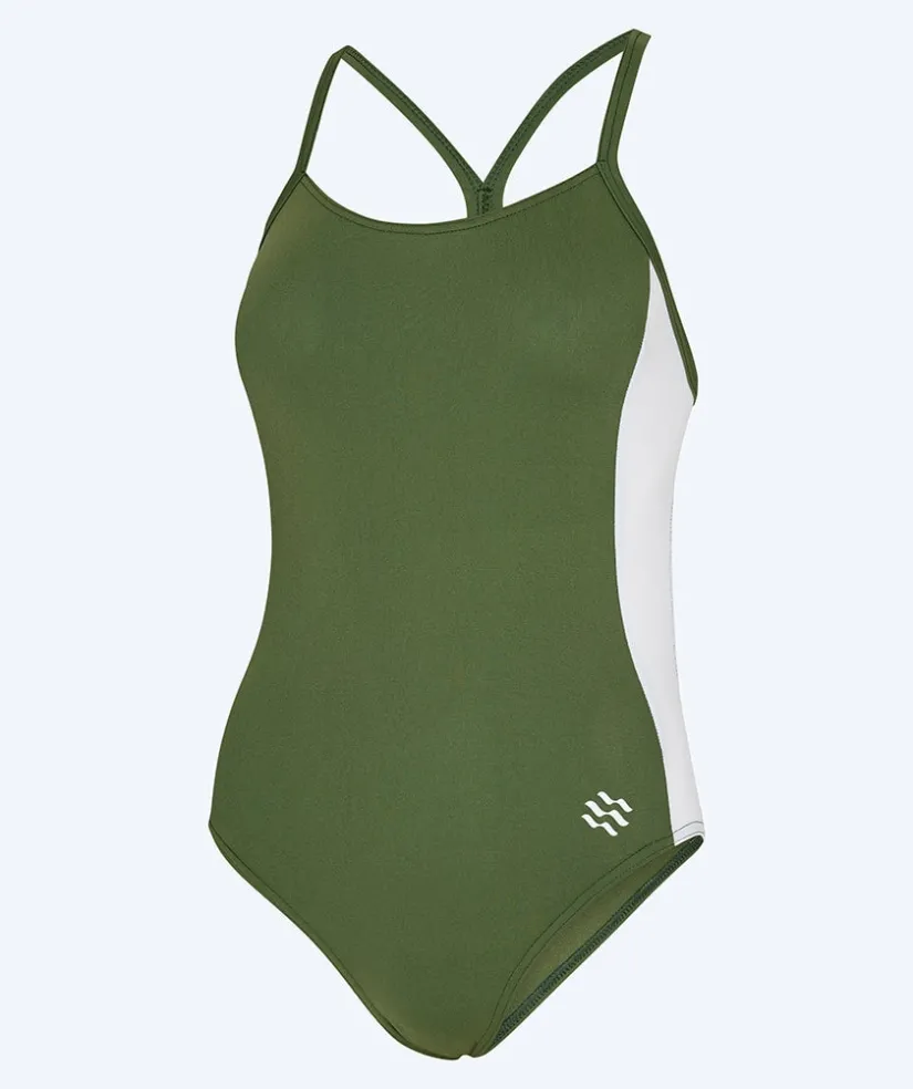 Hot Watery badedragt til damer - Sidestroke Solid - Forest Green