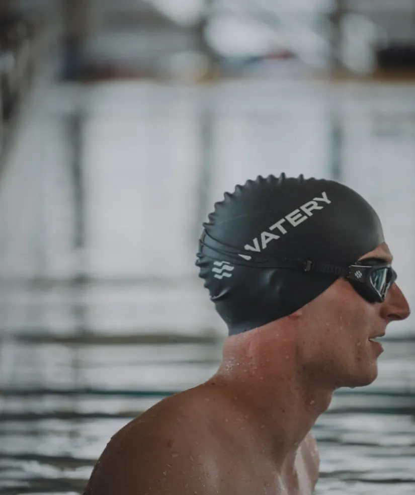 New Watery badehætte (fra 10 år) - Signature - Sort