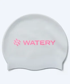 Discount Watery badehætte - Signature Metallic - Hvid/pink