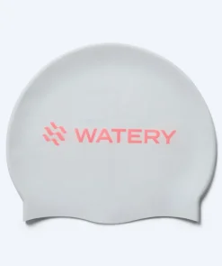 Discount Watery badehætte - Signature Metallic - Hvid/lyserød