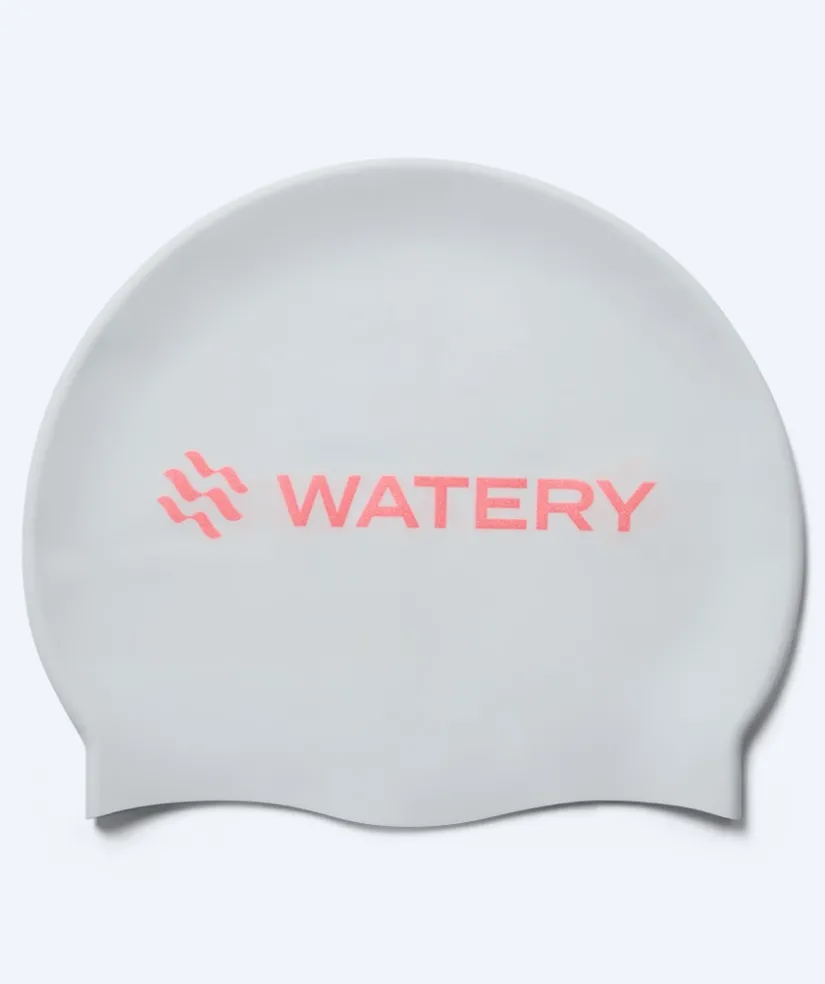 Discount Watery badehætte - Signature Metallic - Hvid/lyserød
