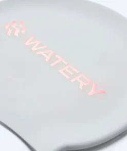 Discount Watery badehætte - Signature Metallic - Hvid/lyserød