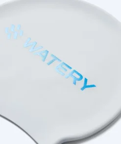 Outlet Watery badehætte - Signature Metallic - Hvid/blå
