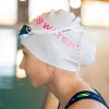 Online Watery badehætte - Signature Metallic - Sort/rød