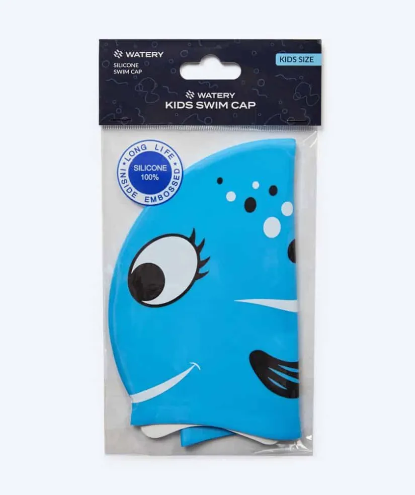Clearance Watery badehætte til børn - Dashers - Fish (Lyseblå)