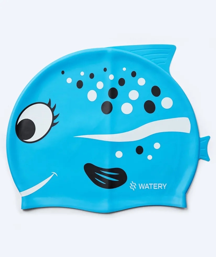 Clearance Watery badehætte til børn - Dashers - Fish (Lyseblå)