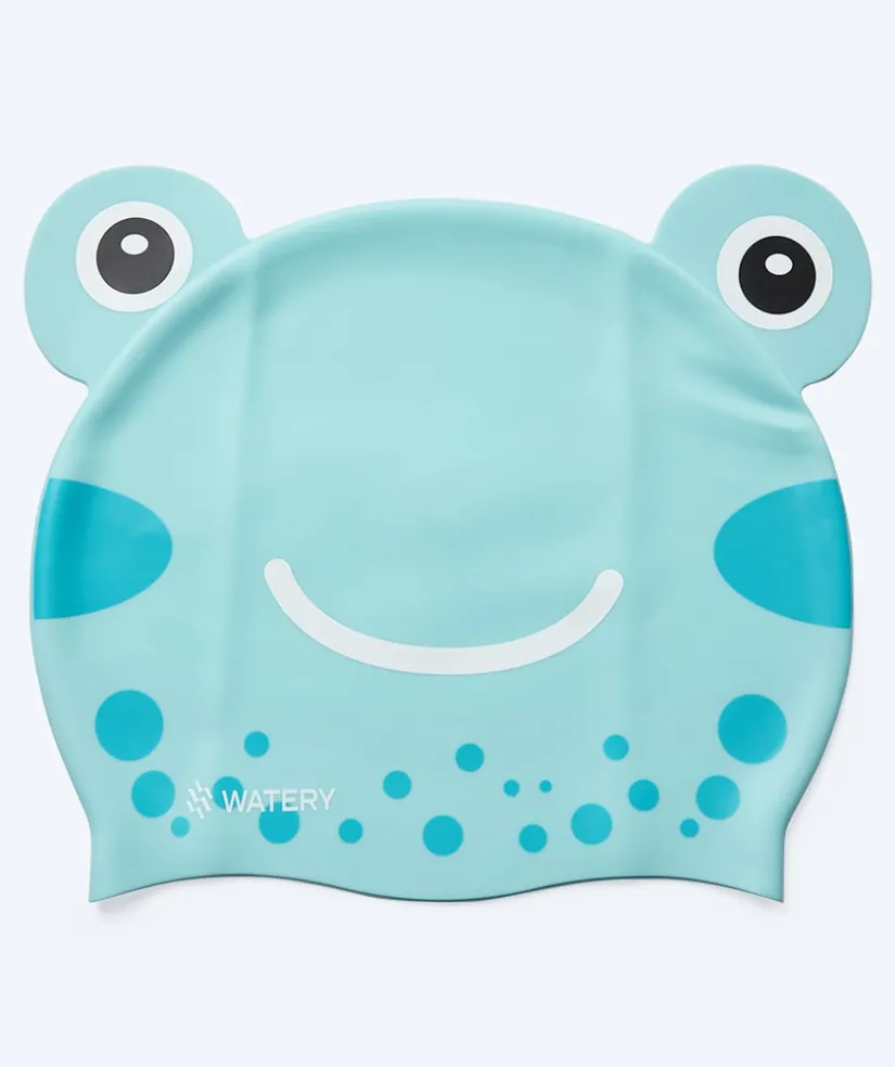 Best Watery badehætte til børn - Dashers - Frog (Lyseblå)