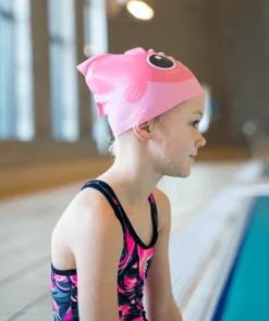 New Watery badehætte til børn - Fishi - Pink Shark