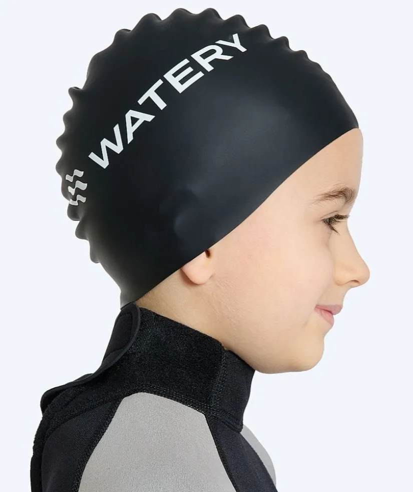 New Watery badehætte til børn (3-10) - Signature - Sort