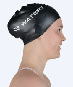Hot Watery badehætte til langt hår - Signature - Sort