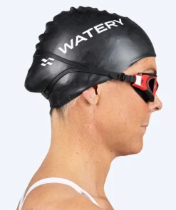 Hot Watery badehætte til langt hår - Signature - Sort