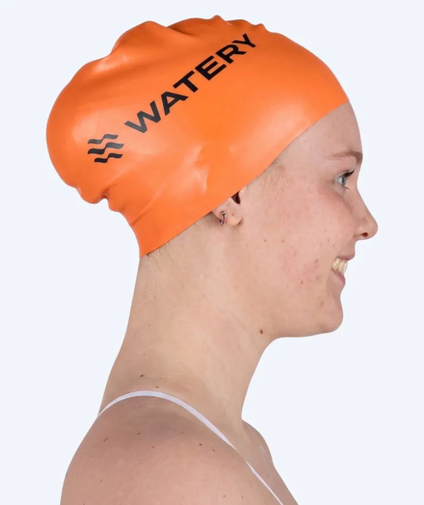 Online Watery badehætte til langt hår - Signature - Orange
