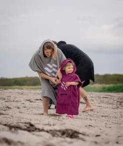 New Watery badeponcho til børn (1-6) - Bomuld - Pink