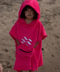 New Watery badeponcho til børn (1-6) - Bomuld - Pink