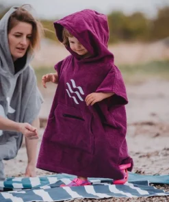 Watery badeponcho til børn (1-6) - Bomuld - Grå