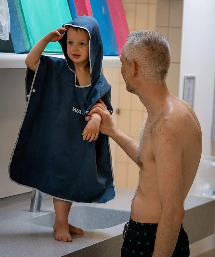 Watery badeponcho til børn (1-6) - Microfiber - Lilla