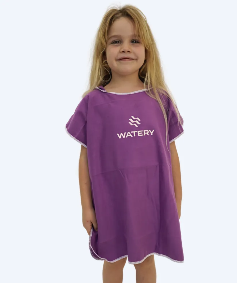 Watery badeponcho til børn (1-6) - Microfiber - Lilla