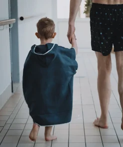 Hot Watery badeponcho til børn (1-6) - Microfiber - Sort