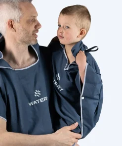 New Watery badeponcho til børn (1-6) - Microfiber - Mørkeblå