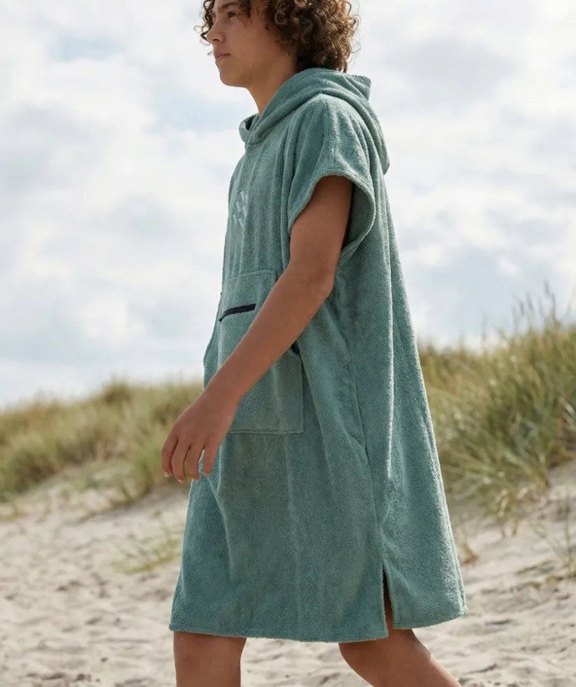 Online Watery badeponcho til junior (6-15) - Bomuld - Forest Green