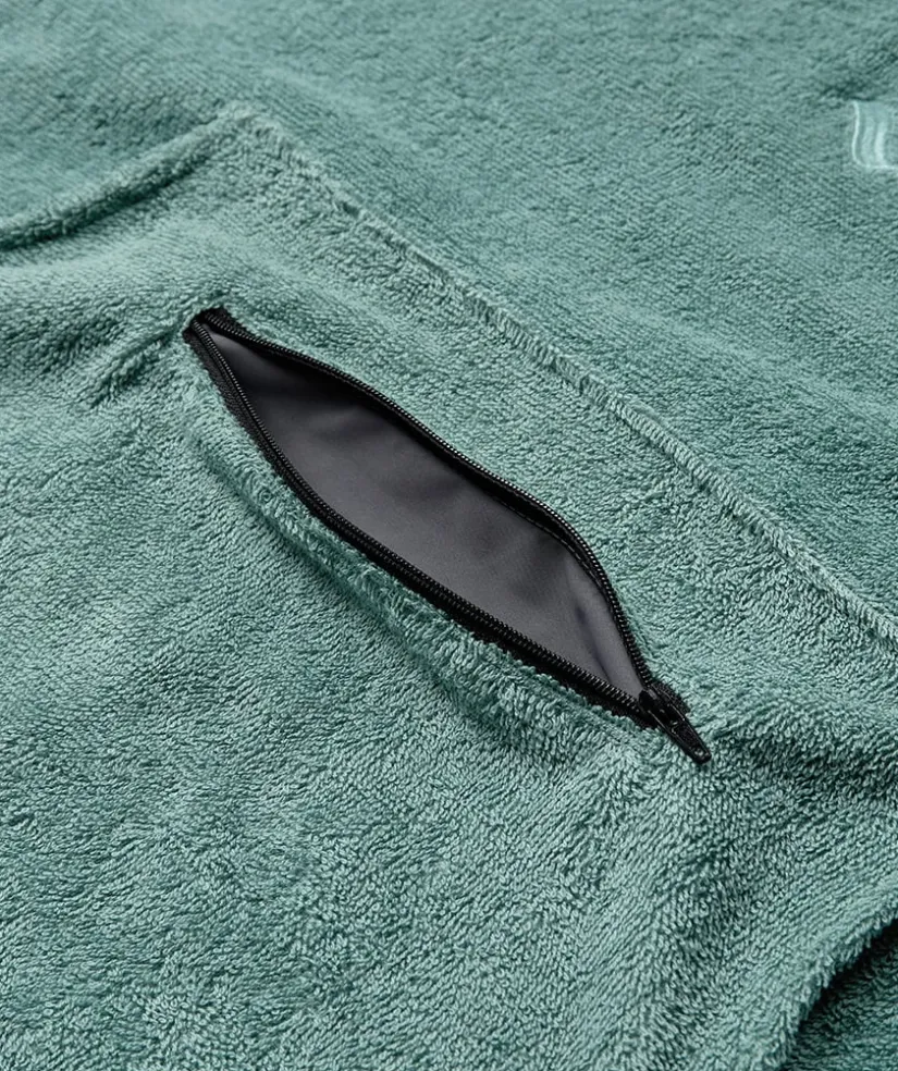 Online Watery badeponcho til junior (6-15) - Bomuld - Forest Green