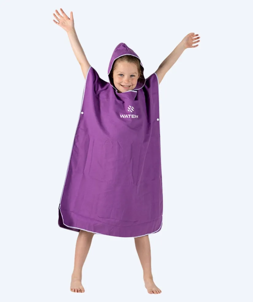 Outlet Watery badeponcho til junior (6-15) - Microfiber - Lilla