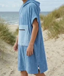 Online Watery badeponcho til junior (6-15) - Bomuld - Atlantic Blue