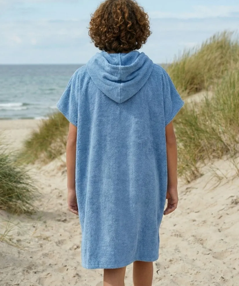 Online Watery badeponcho til junior (6-15) - Bomuld - Atlantic Blue