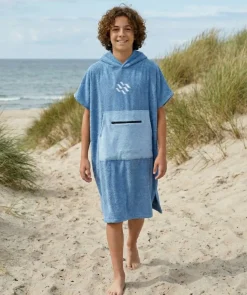 Online Watery badeponcho til junior (6-15) - Bomuld - Atlantic Blue