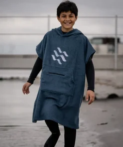 Watery badeponcho til junior (6-15) - Bomuld - Mørkeblå