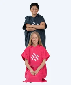 Online Watery badeponcho til junior (6-15) - Bomuld - Pink