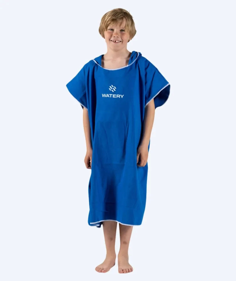 Online Watery badeponcho til junior (6-15) - Microfiber - Royal Blue
