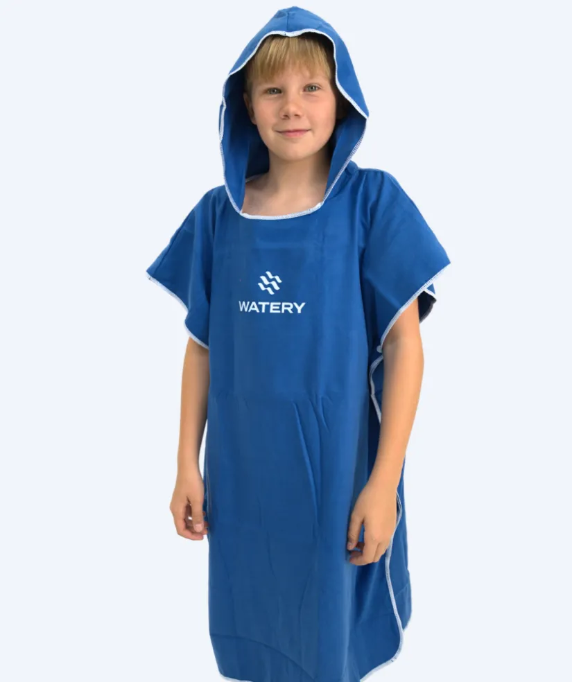 Online Watery badeponcho til junior (6-15) - Microfiber - Royal Blue