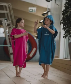 Online Watery badeponcho til junior (6-15) - Microfiber - Royal Blue