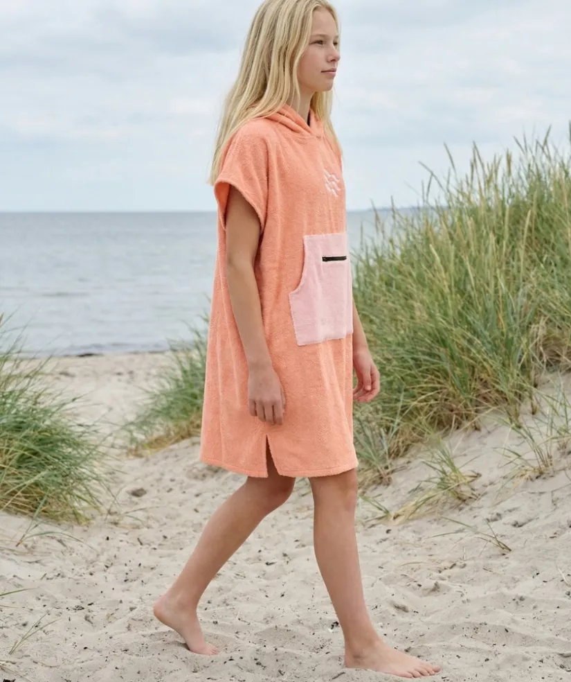 Online Watery badeponcho til junior (6-15) - Bomuld - Atlantic Pink