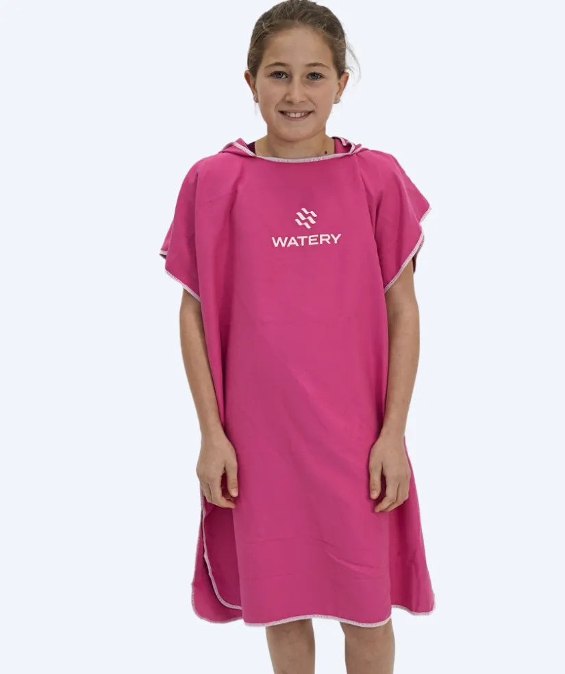 Outlet Watery badeponcho til junior (6-15) - Microfiber - Pink