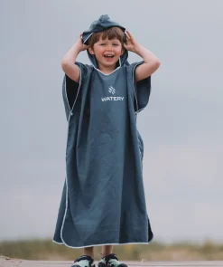 New Watery badeponcho til junior (6-15) - Microfiber - Sort