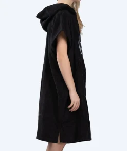 Outlet Watery badeponcho til junior (6-15) - Bomuld - Sort