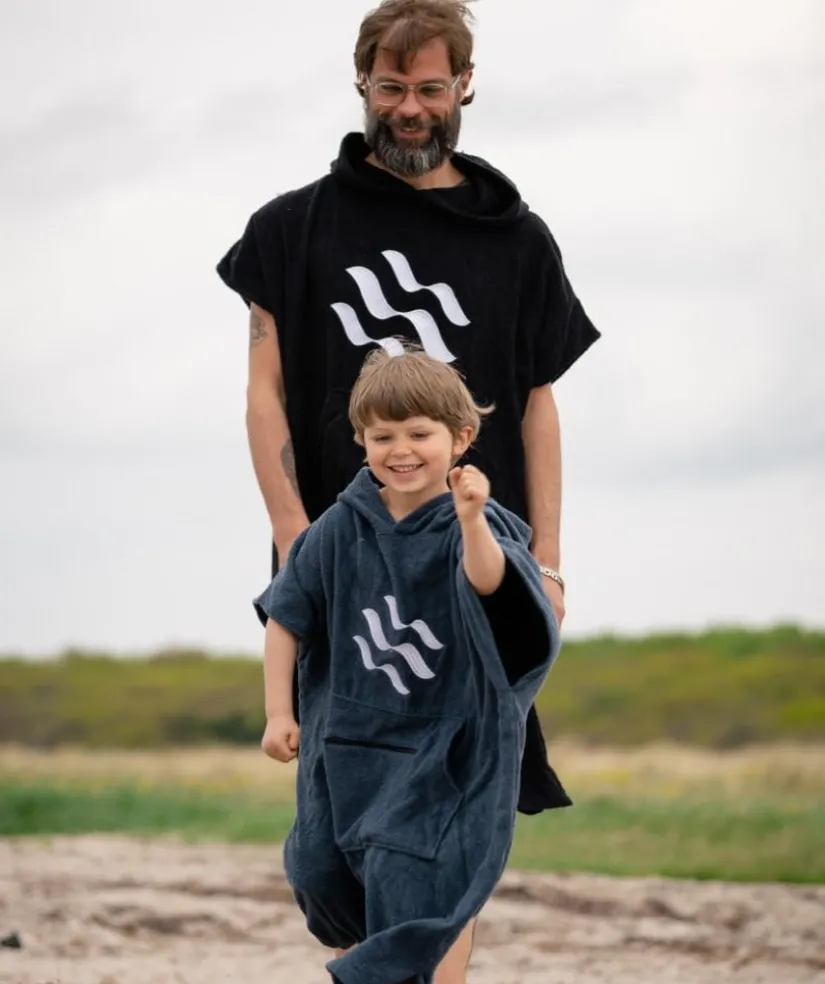 Clearance Watery badeponcho til junior (6-15) - Bomuld - Grå
