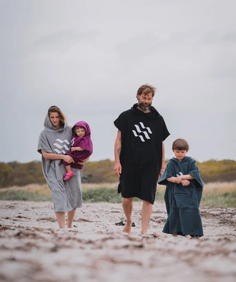 Sale Watery badeponcho til voksne - Bomuld - Grå