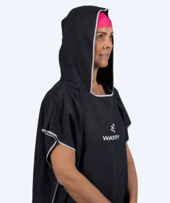 Best Watery badeponcho til voksne - Microfiber - Sort