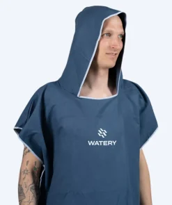 Watery badeponcho til voksne - Microfiber - Mørkeblå