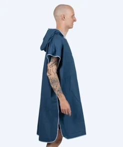 Watery badeponcho til voksne - Microfiber - Mørkeblå
