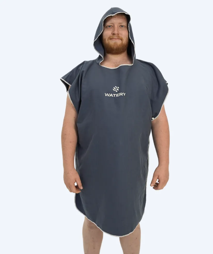 Watery badeponcho til voksne - Microfiber - Mørkeblå