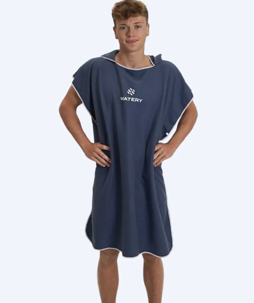 Watery badeponcho til voksne - Microfiber - Mørkeblå