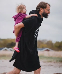 Outlet Watery badeponcho til voksne - Bomuld - Mørkeblå