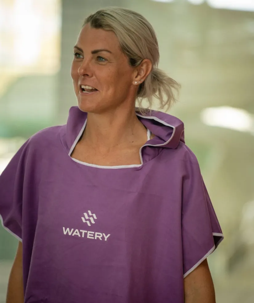 Hot Watery badeponcho til voksne - Microfiber - Lilla