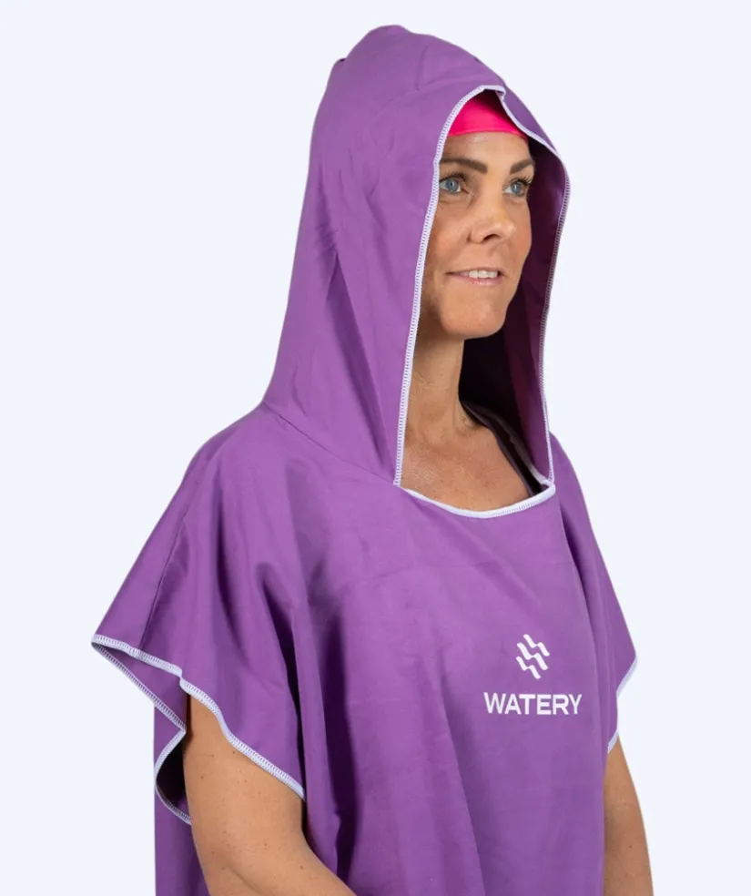Hot Watery badeponcho til voksne - Microfiber - Lilla