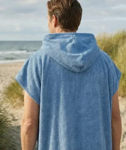 New Watery badeponcho til voksne - Bomuld - Atlantic Blue