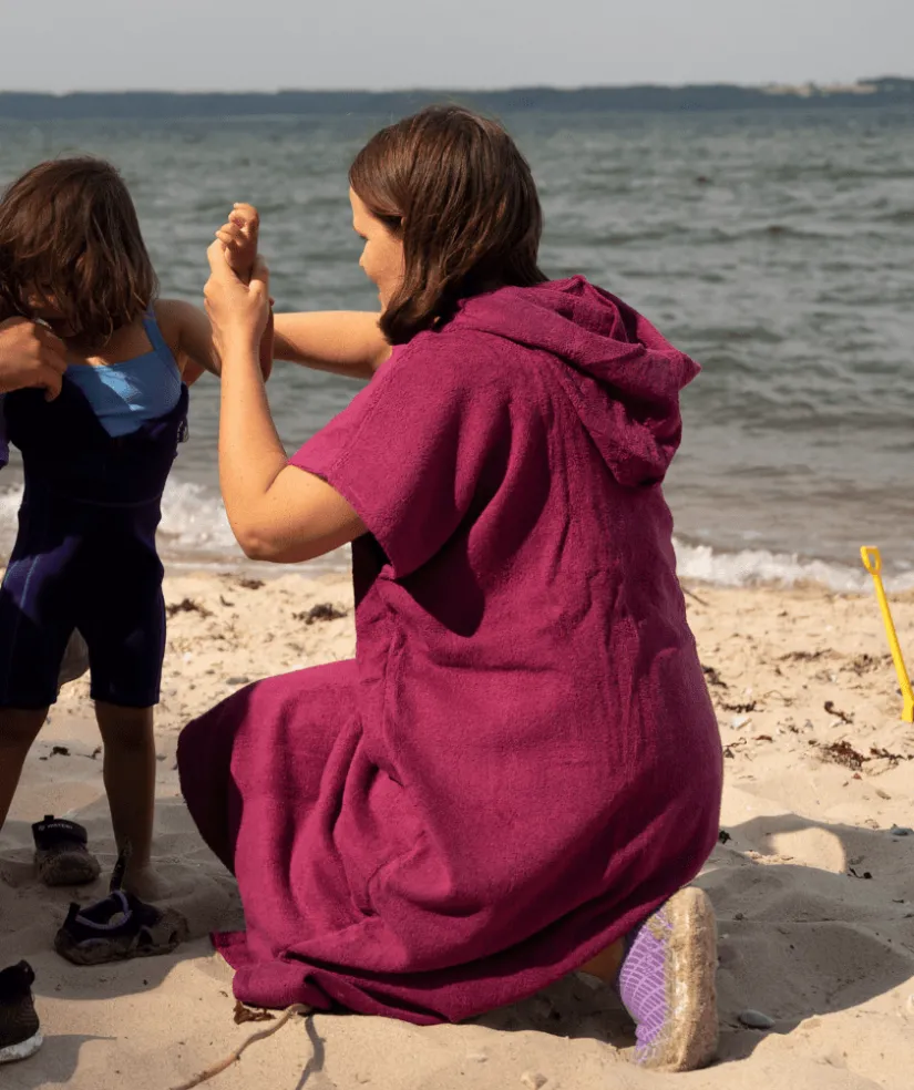 Outlet Watery badeponcho til voksne - Bomuld - Lilla